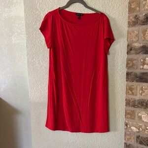 Eileen Fisher Red Short-Sleeve Tunic/Dress